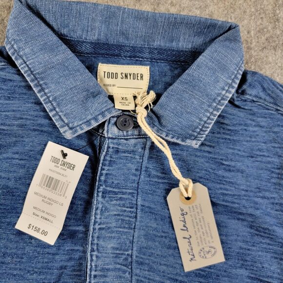 Todd Snyder Medium Indigo Rugby Polo Shirt size XS Blue Long Sleeve NWT $158 - Picture 6 of 13